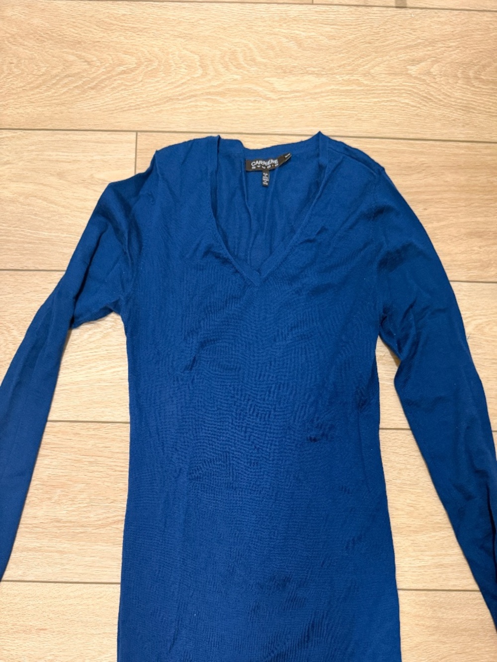 Indigo blue merino wool sweater